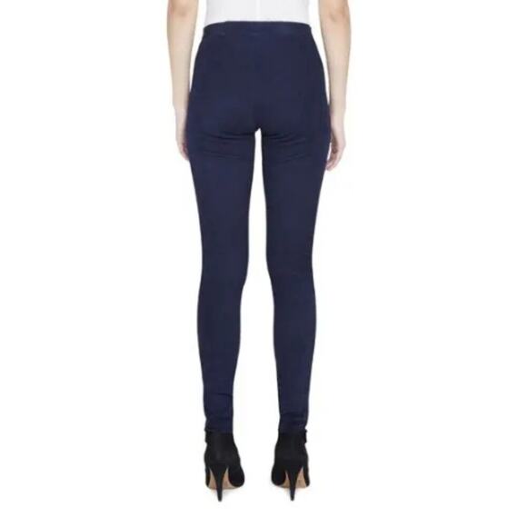 Alice + Olivia Front Zip Suede Leggings NAVY, Size 2 - Picture 4 of 6